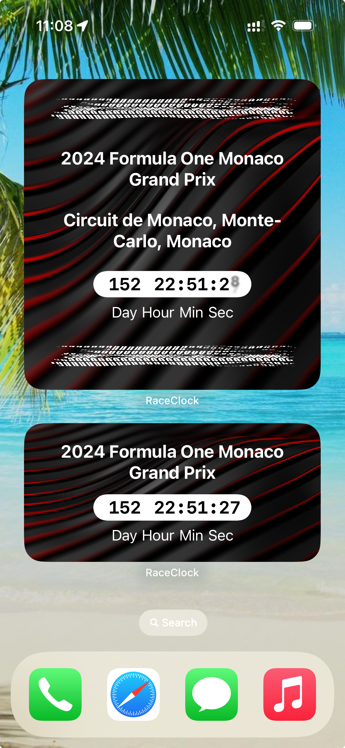 Widget sizes and home screen options